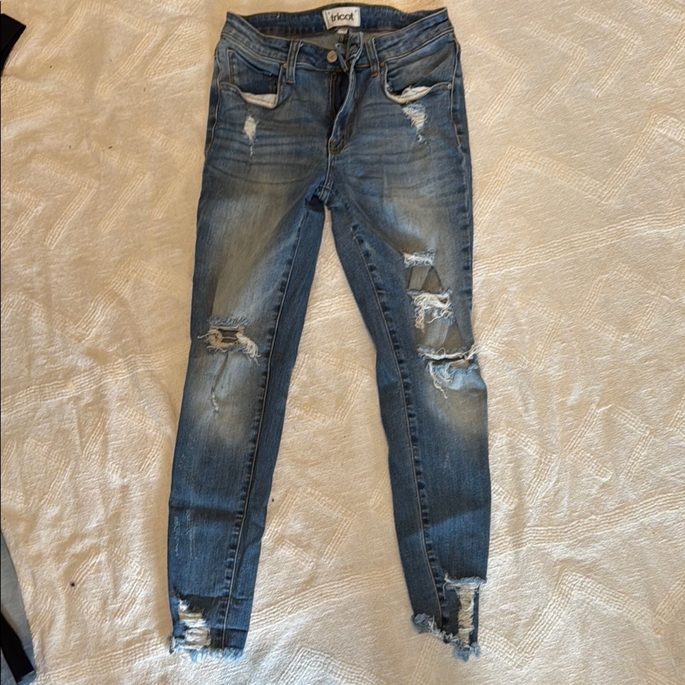 Tricot Women's Distressed Blue Jeans